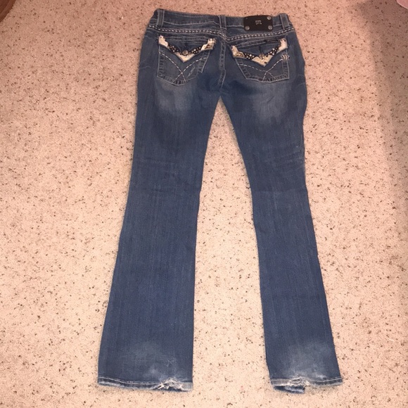 Miss me jeans unique cute bling  cow print flap pockets size 28 - Picture 7 of 16